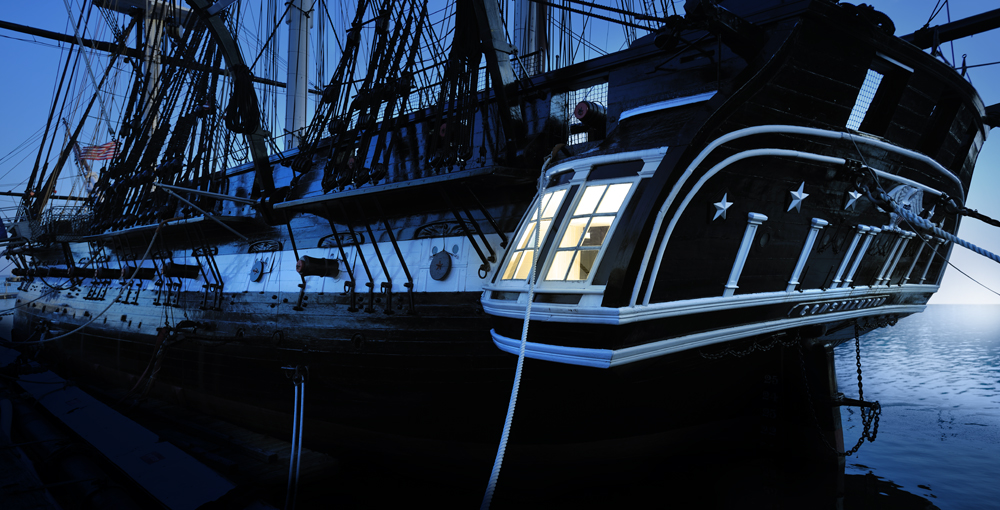USS Constitution night 1